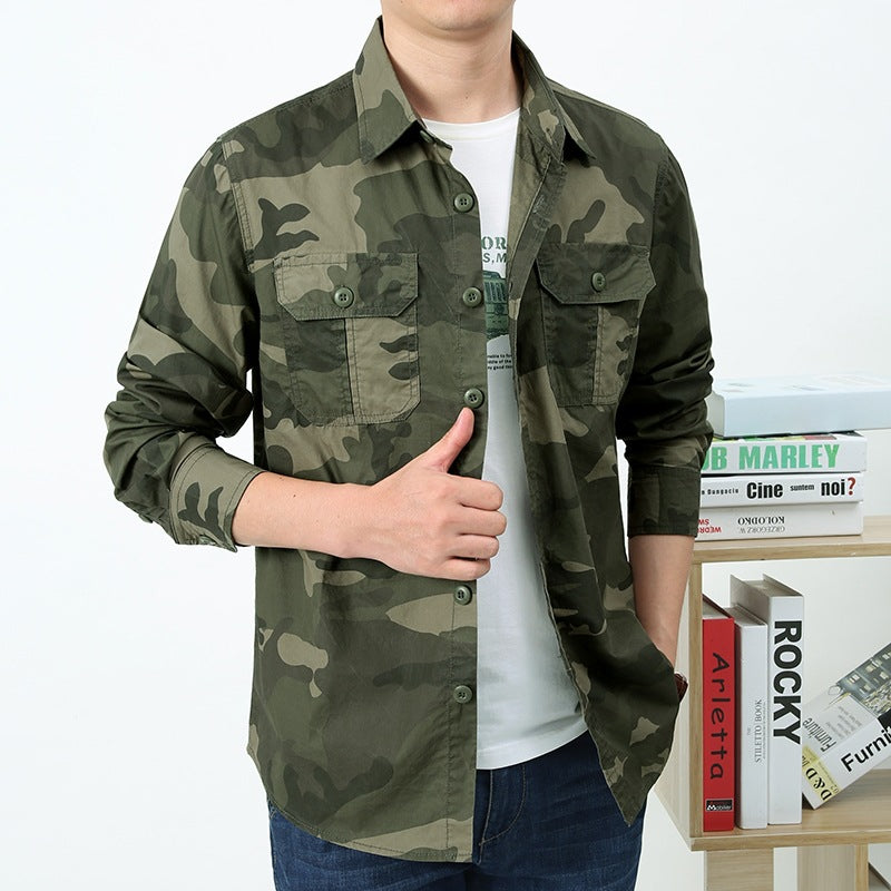 Men's camouflage safety shirt with chest pockets Lune London