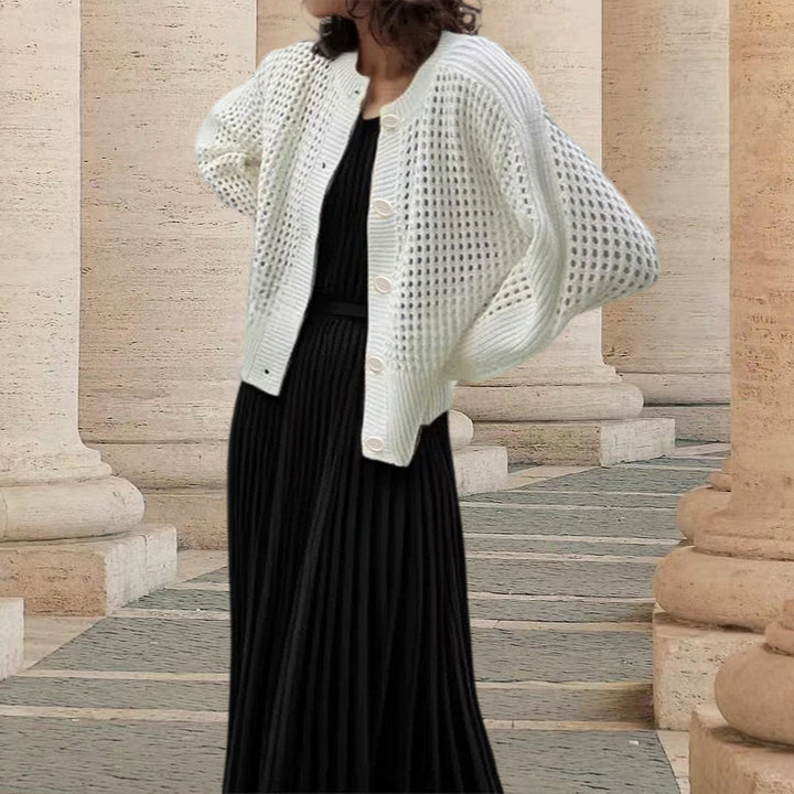 Cardigan tricoté léger pour femmes avec une structure de point unique Chic & Stil