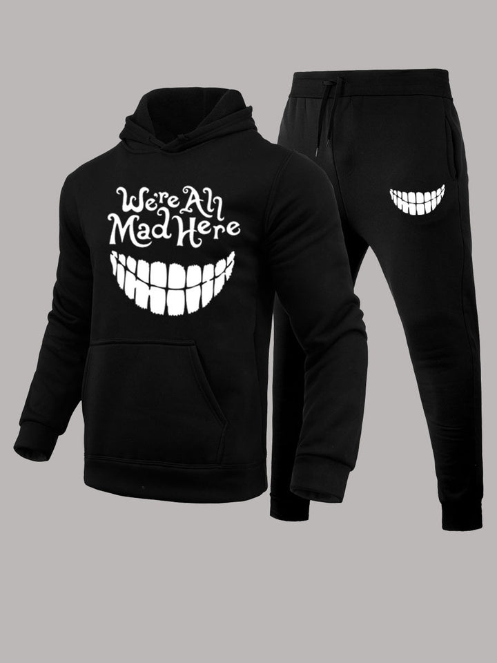 Women's sweatshirt and jogging pants set with creative graphic print Lune London