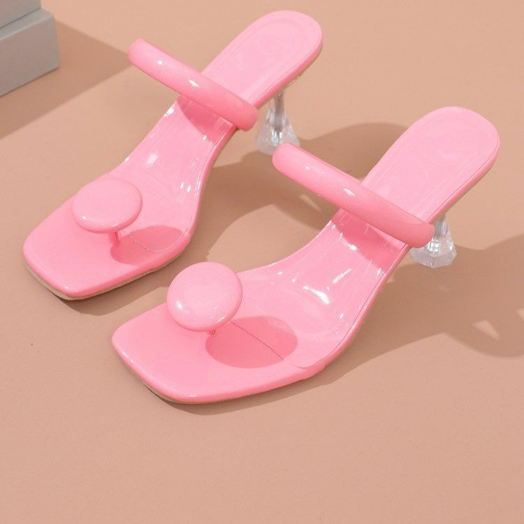Elegant sandals for ladies with a transparent heel and chic stylish design