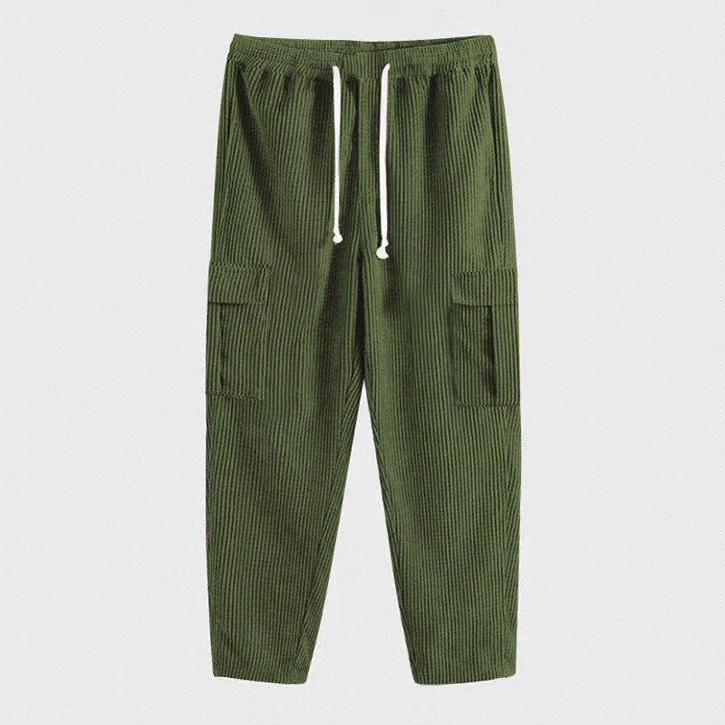 Men's comfortable cargo pants with adjustable waistband and side pockets Lune London