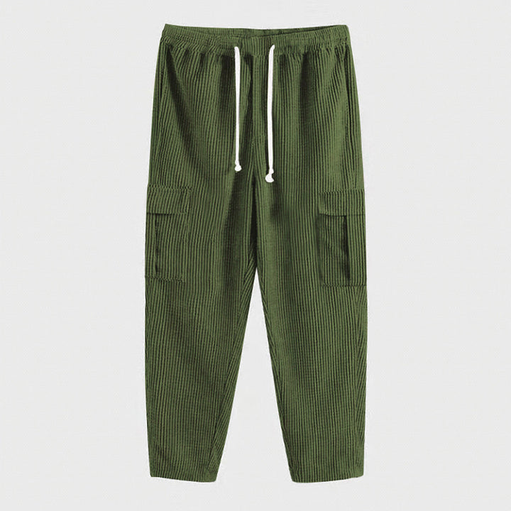 Men's comfortable cargo pants with adjustable waistband and side pockets Lune London