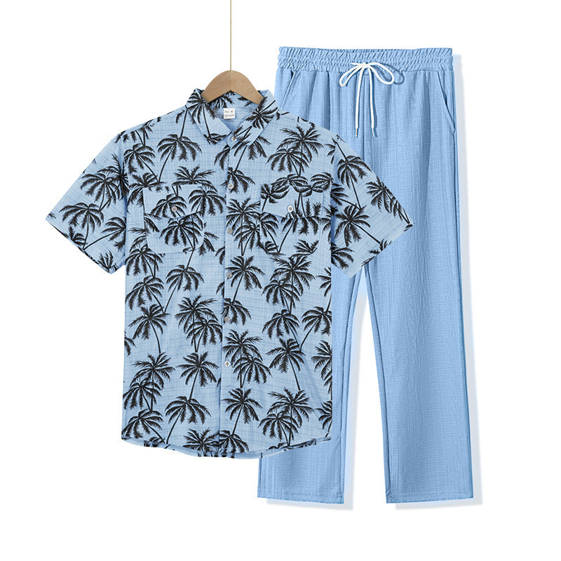 Casual men's outfit with tropical print and comfortable pants Lune London