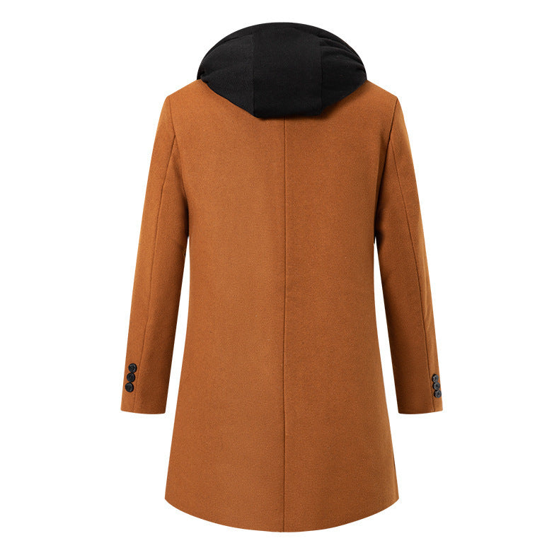 Elegant transitional coat for men with removable hood Lune London