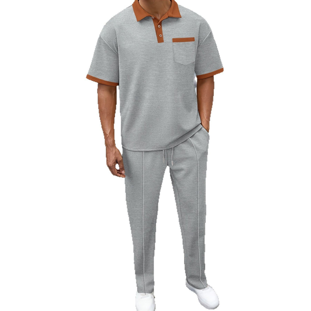 Trendy polo shirt for men with structured design and Relaxed-Fit pants Lune London