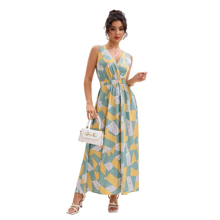 Lune London geometric print maxi dress for women