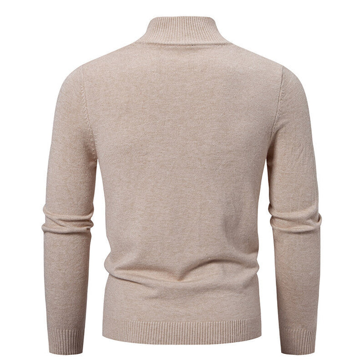 Men's Cardigan with Modern Stand-Up Collar and Functional Zipper Lune London