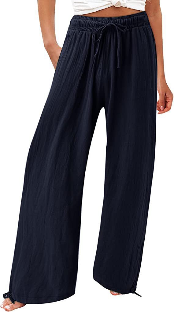 Loose summer pants for women in lightweight material with adjustable waist Lune London