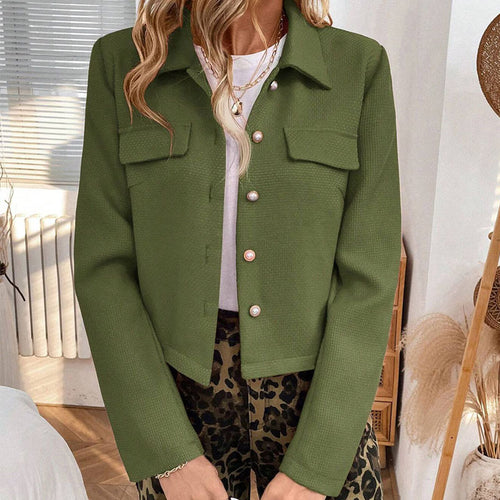 Short blazer jacket for women with decorative button details and practical pockets Lune London