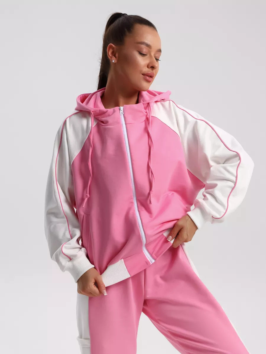Lune London women's sporty loungewear set with hood and zip