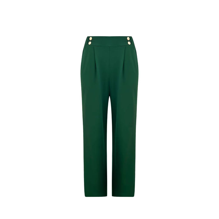 High-waisted flared pants for women with elegant button details Lune London