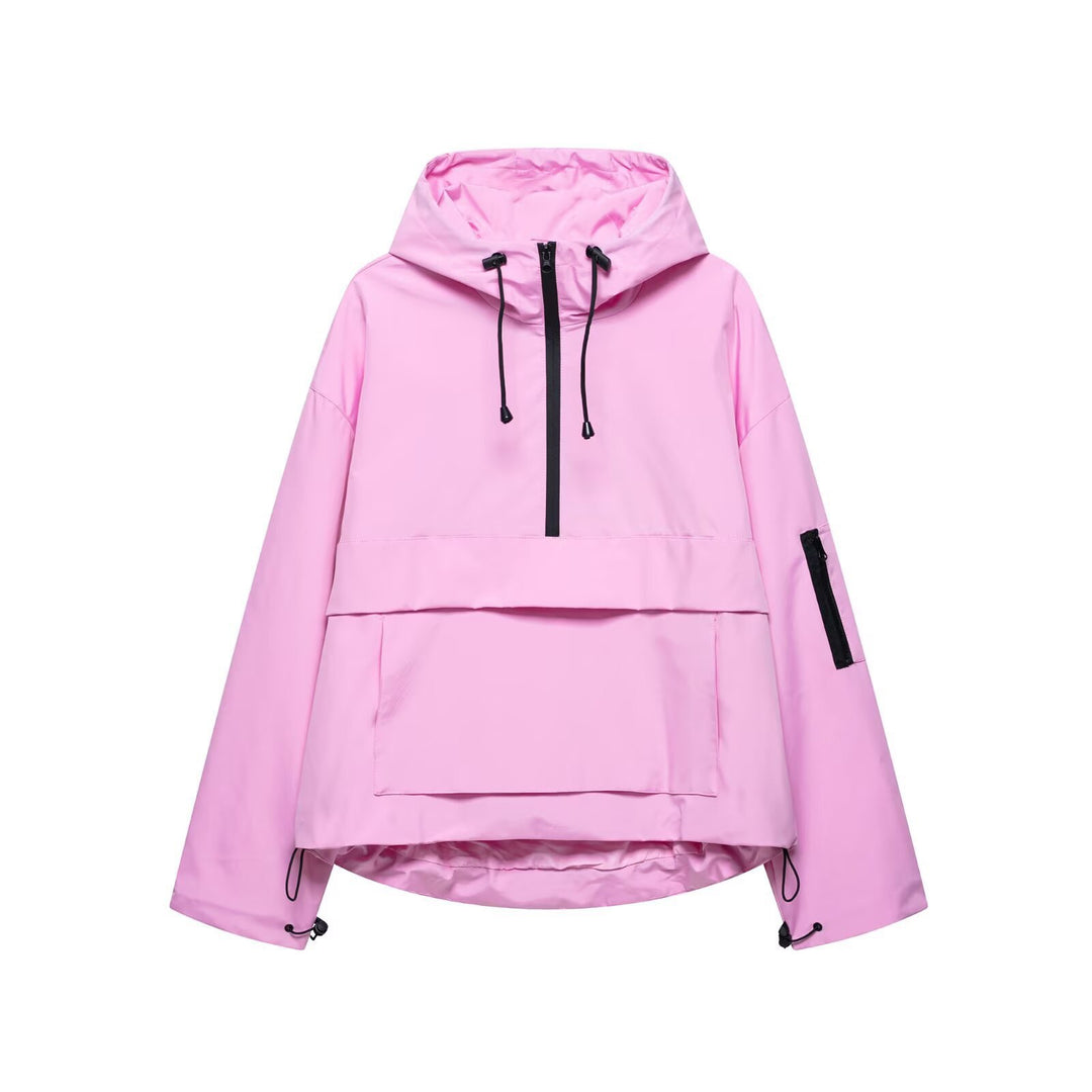 Ladies functional hoodie jacket with practical pockets and adjustable hem Lune London
