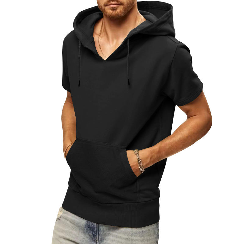 Men's Short Sleeve Hoodie with Practical Kangaroo Pocket Lune London