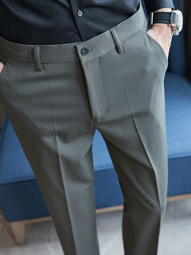 Elegant suit trousers for men, slim fit and fine striped pattern Lune London
