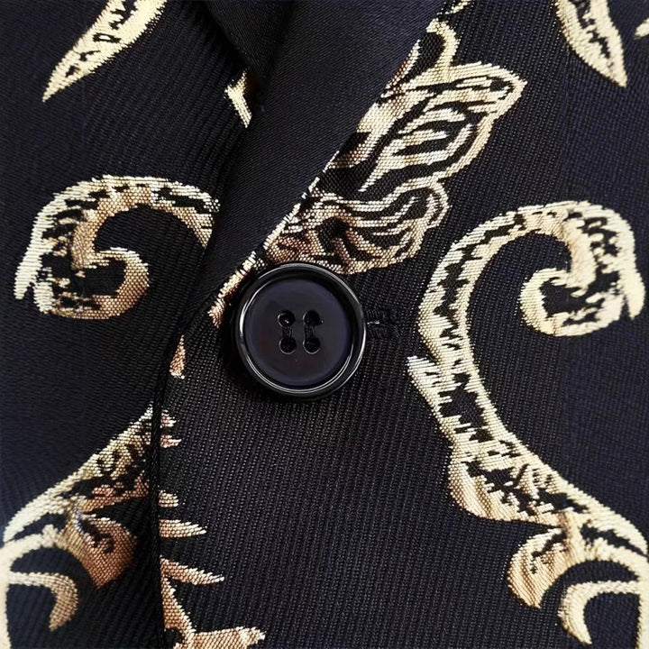 Veste de smoking extravagante pour homme avec motif jacquard floral Lune London