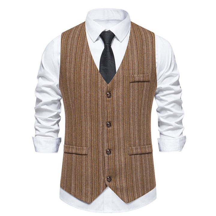 Elegant cardigan for men in classic herringbone pattern Lune London