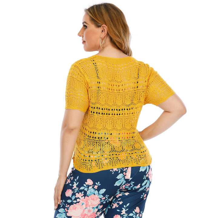Women’s chic crochet beach cover-up with V-neck