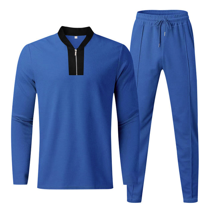 Men's sporty leisure set with modern high collar and zipper Lune London