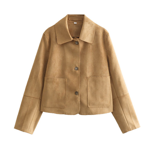 Women Slim Suede Jacket Lune London