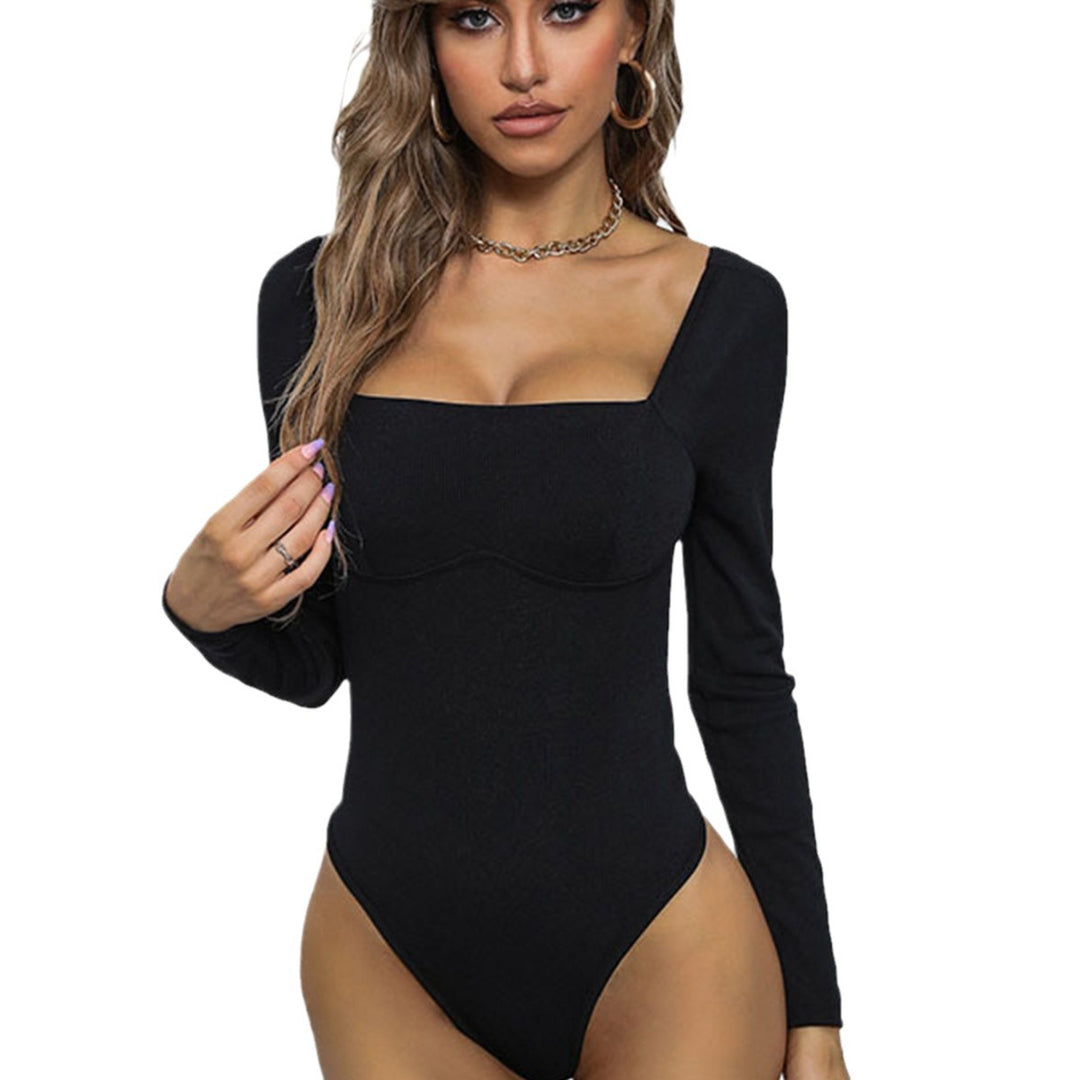 Women's dress with square neckline and long sleeves Chic & Stil