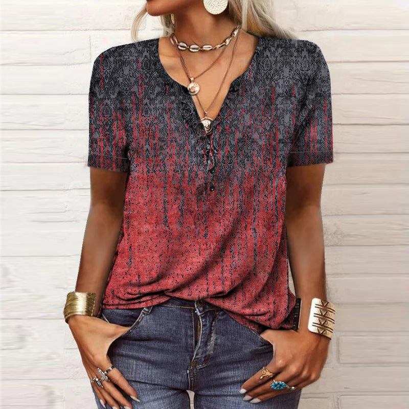 Women Printed Art Short Sleeve Top Lune London