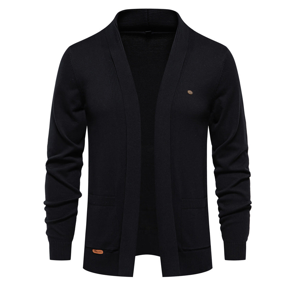 Pleasant knit jacket for men with open collar and practical pockets Lune London