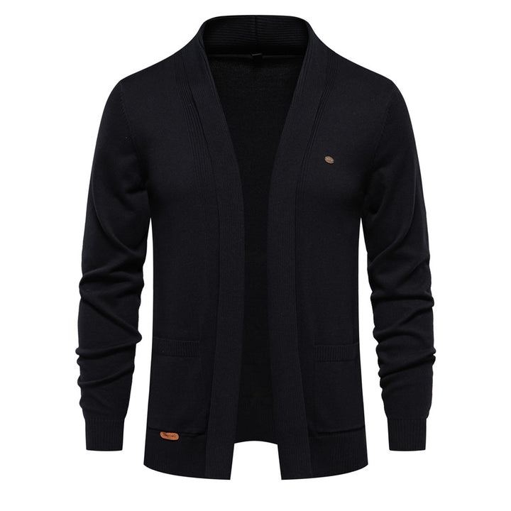Pleasant knit jacket for men with open collar and practical pockets Lune London