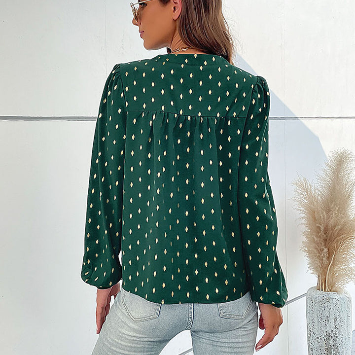 Women's shirt with fine print and button details Lune London