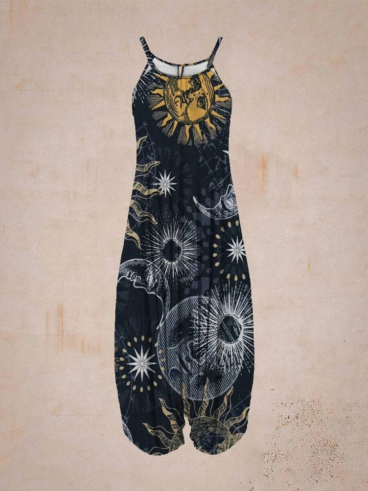 Women's jumpsuit with chic astrological print and style