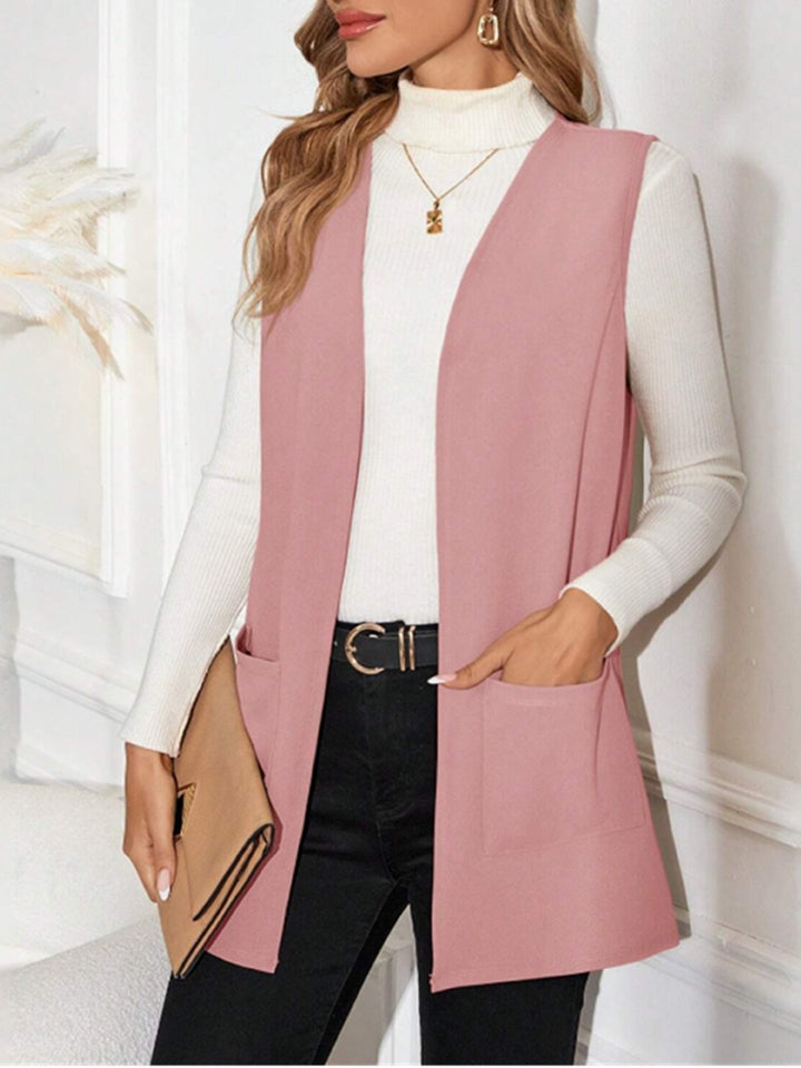 Gilet long réversible pour femmes avec poches Chic & Stil