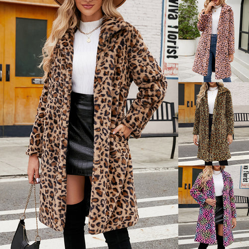 Lune London Women's Leopard Print Faux Fur Jacket