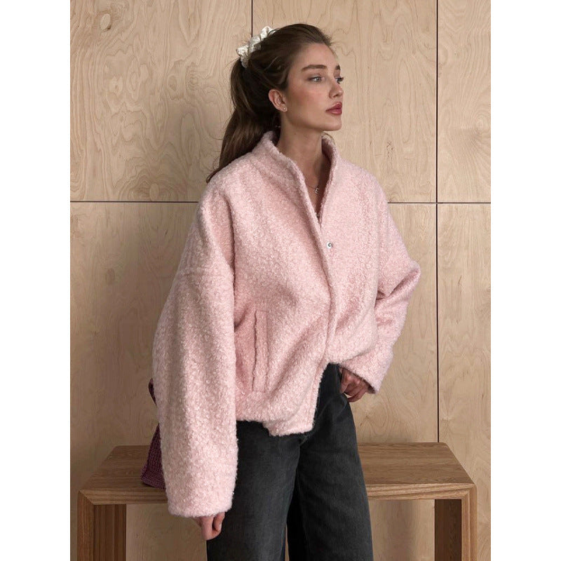 Ladies Cozy Teddy Hoodie Jacket with Side Pockets Lune London