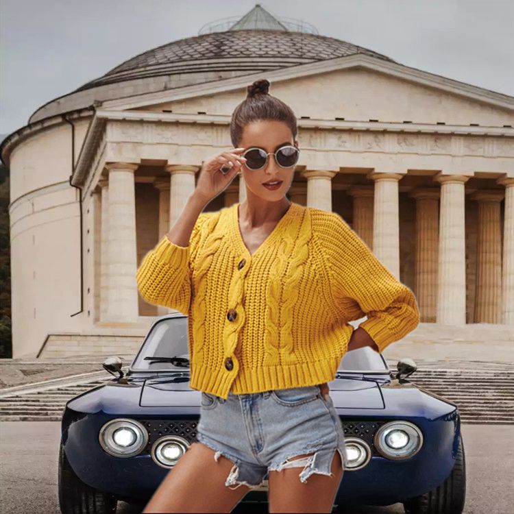 Cardigan en maille épaisse pour femmes avec détails boutonnés et coupe décontractée Chic & Stil