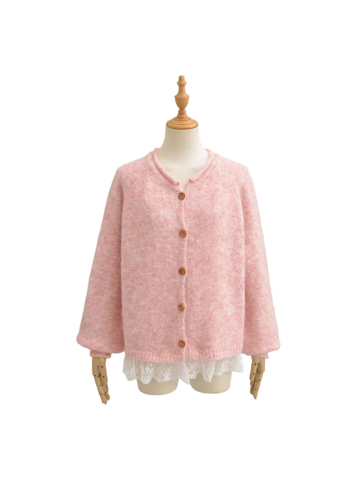 Ladies Elegant Knitted Vest with Lace and Chic Button Detail and Style