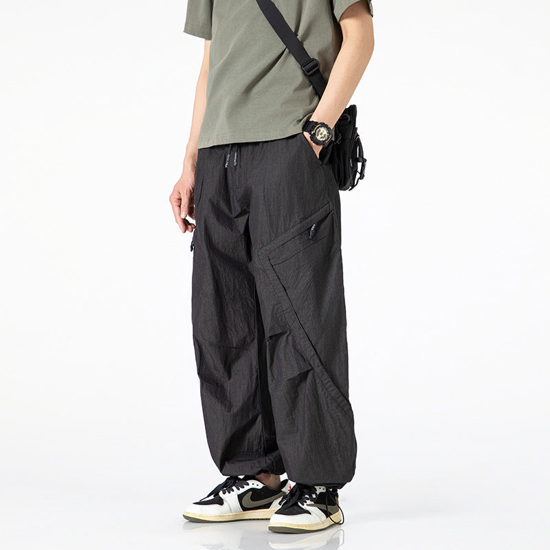 Pantalon cargo décontracté pour hommes avec ceinture élastique réglable et poches polyvalentes Chic und Stil