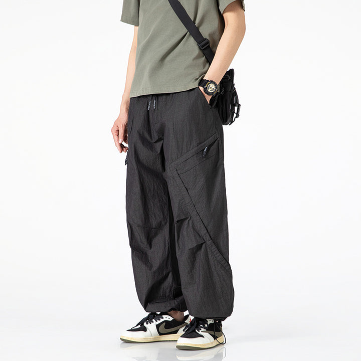Pantalon cargo décontracté pour hommes avec ceinture élastique réglable et poches polyvalentes Chic und Stil