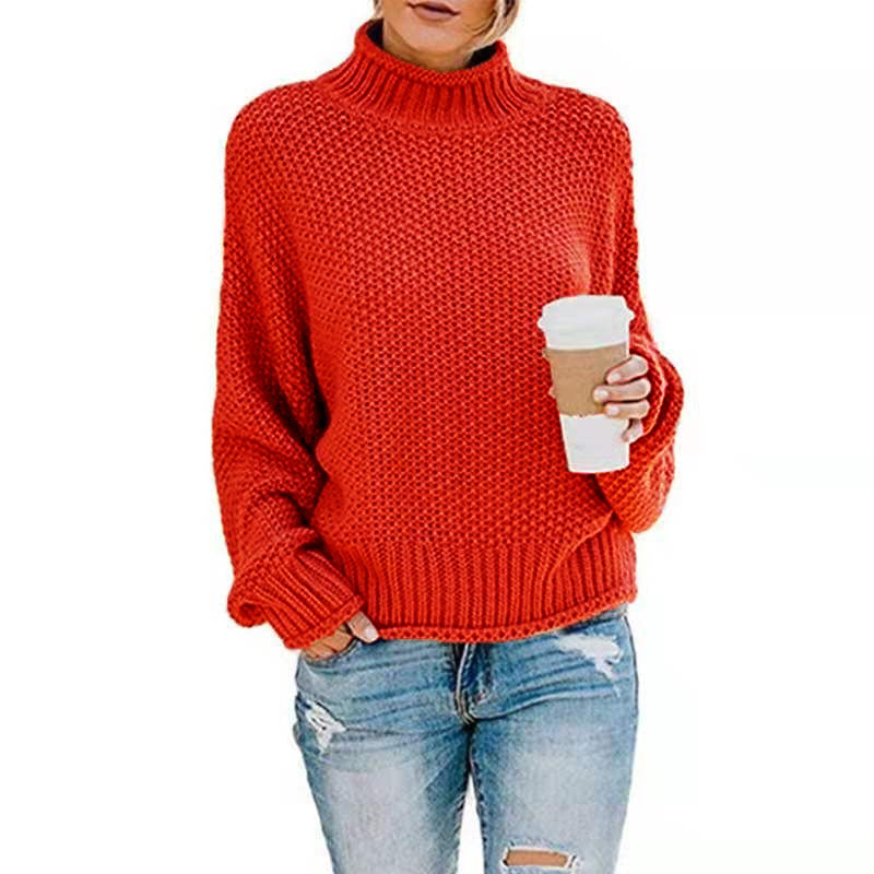 Women's sweater with high collar and structured weave Lune London