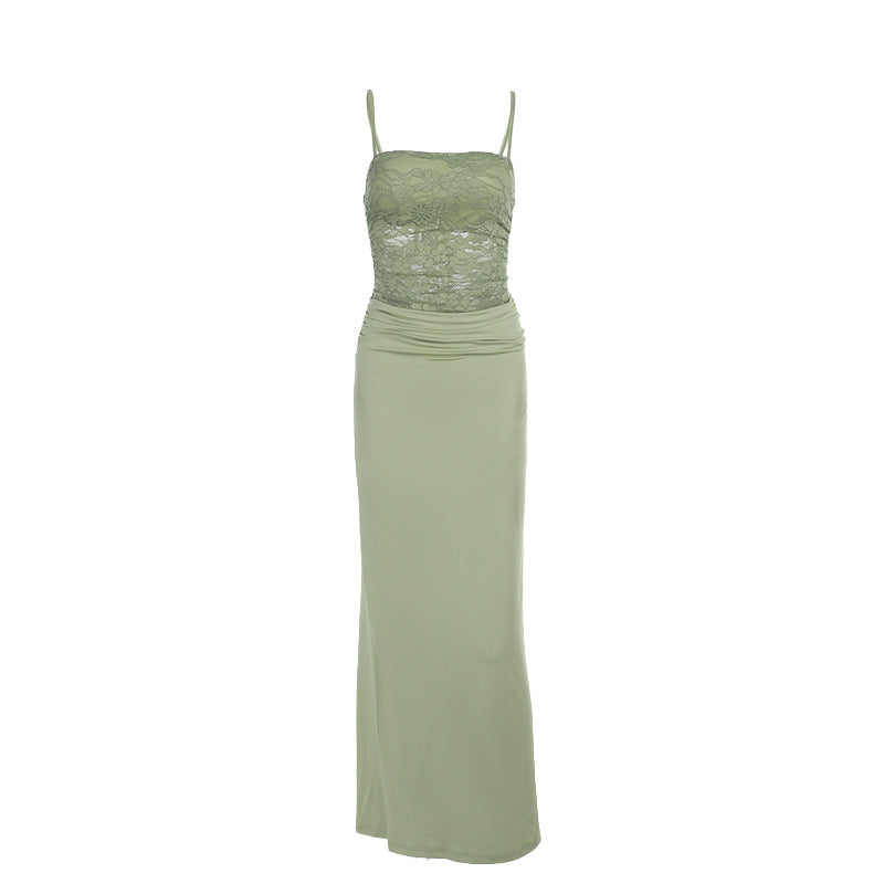 Elegant lace maxi evening dress for women Lune London