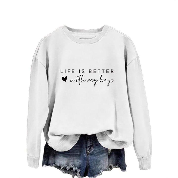 Pull femme confortable à col rond avec impression inspirante Chic & Stil
