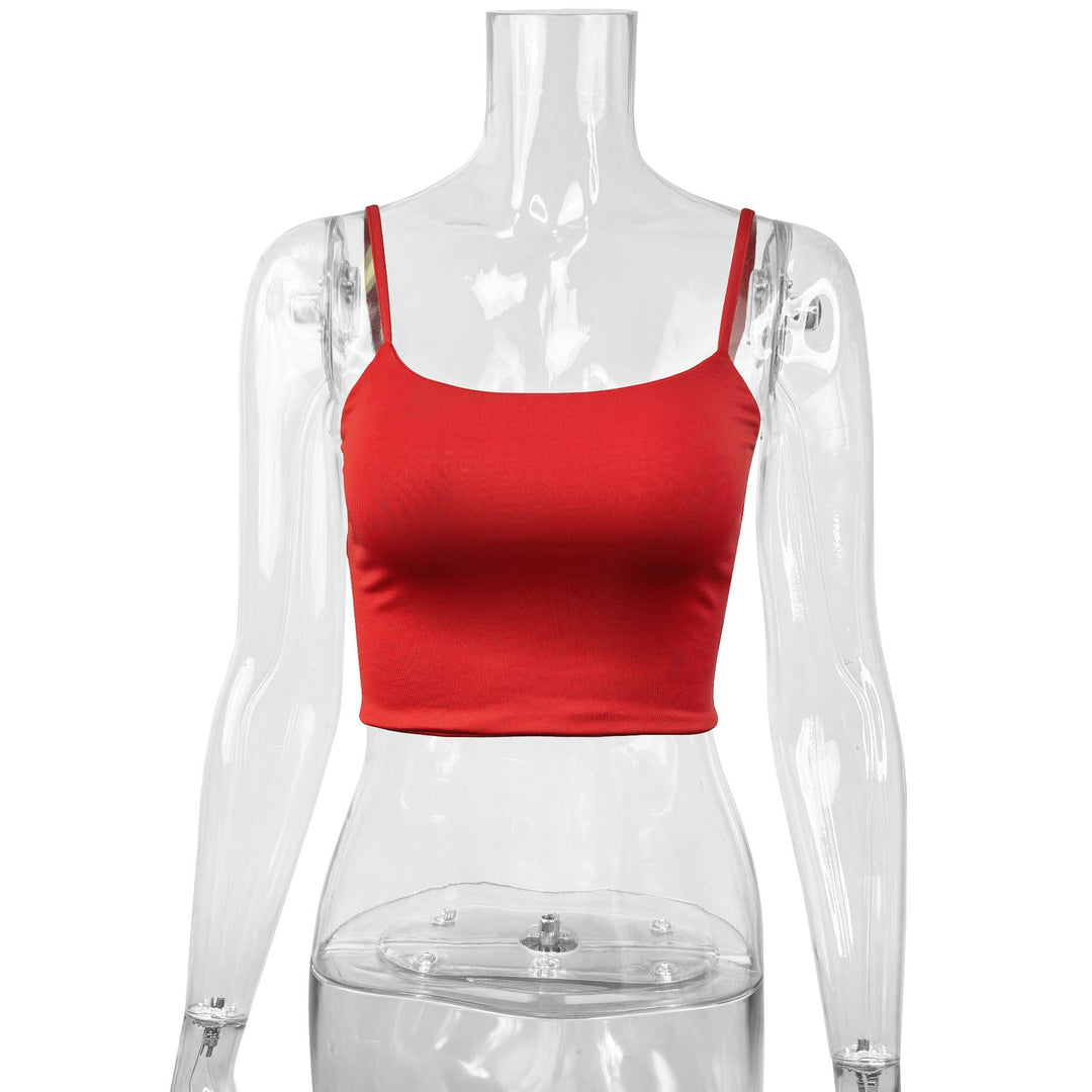 Women's crop top with adjustable spaghetti straps and fitted cut Lune London