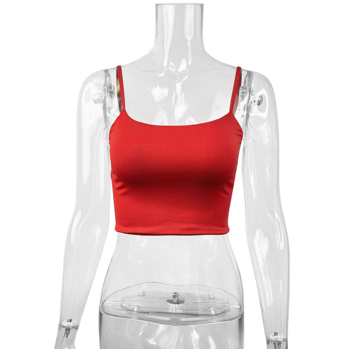 Ladies Fitted Crop Top made of elastic material with spaghetti straps Lune London