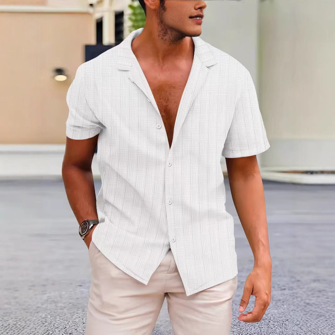 Men's short-sleeve fashion shirt with a modern texture design Lune London