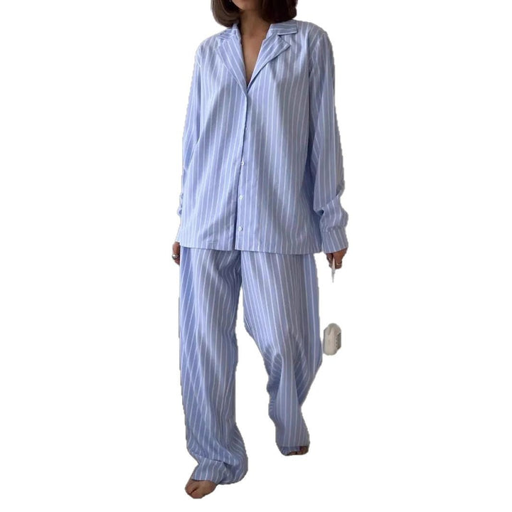 Ladies Luxurious Chic Striped Pajama Set
