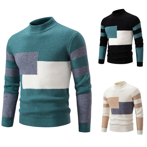 Fashionable men's sweater with textured block design Lune London