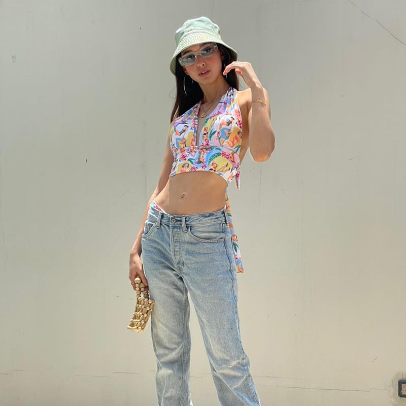 Women vintage-inspired short top Lune London