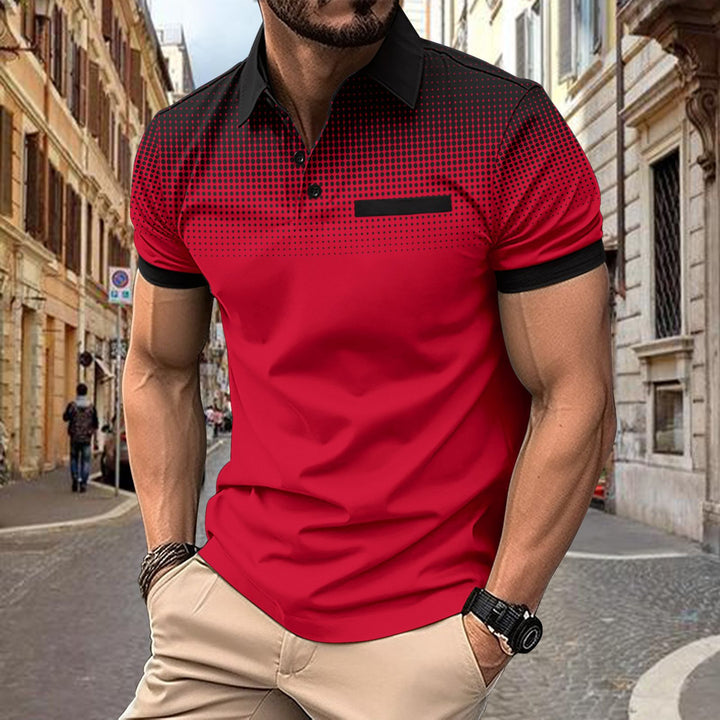 Short-sleeve polo shirt for men with gradient pattern Lune London