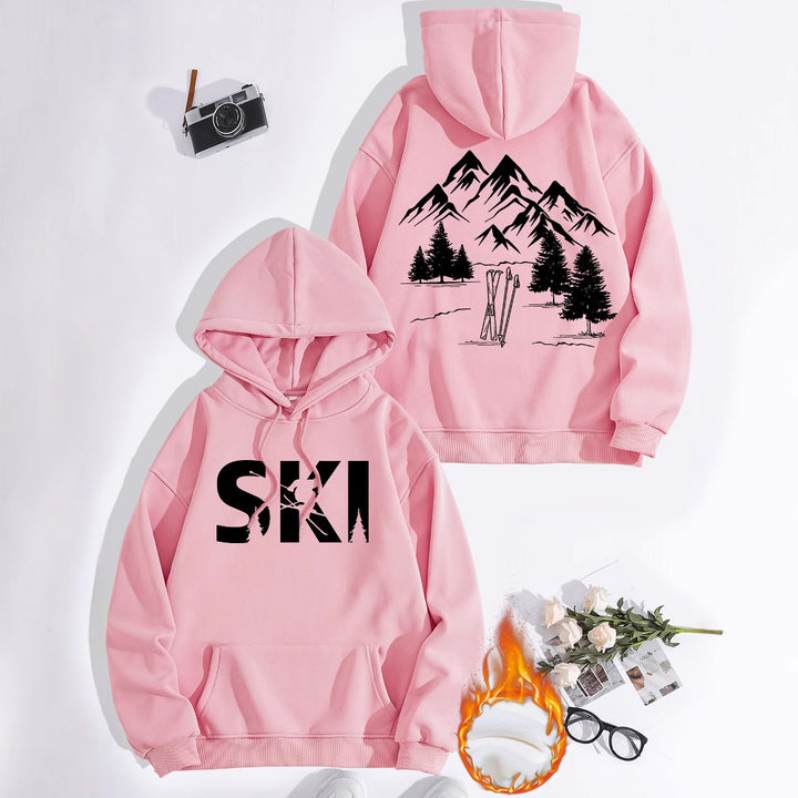 Hoodie pour femmes avec design artistique de ski et coupe confortable Chic & Stil