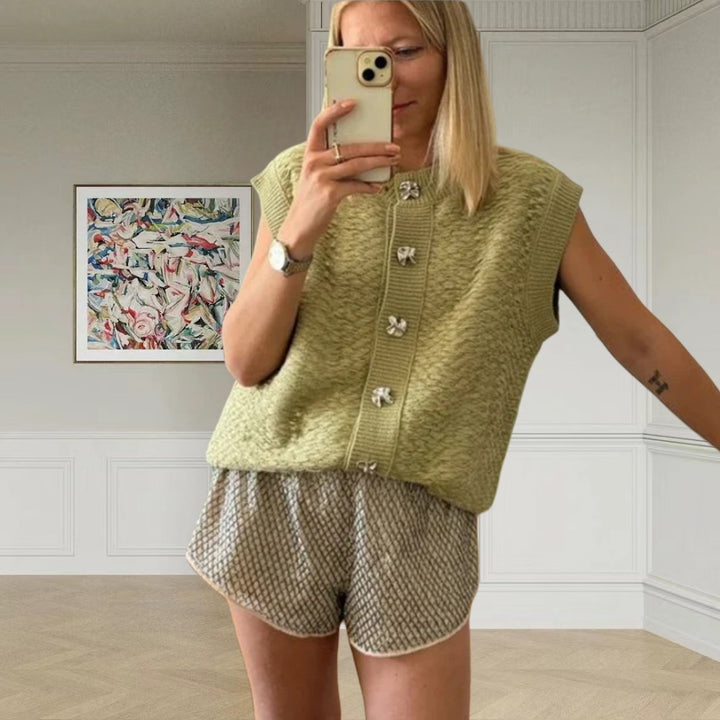 Knit cardigan for women with decorative buttons and a chic elegant fit