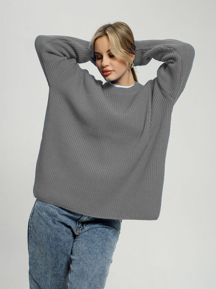 Ladies Large, casual knitted sweater with textured pattern Lune London