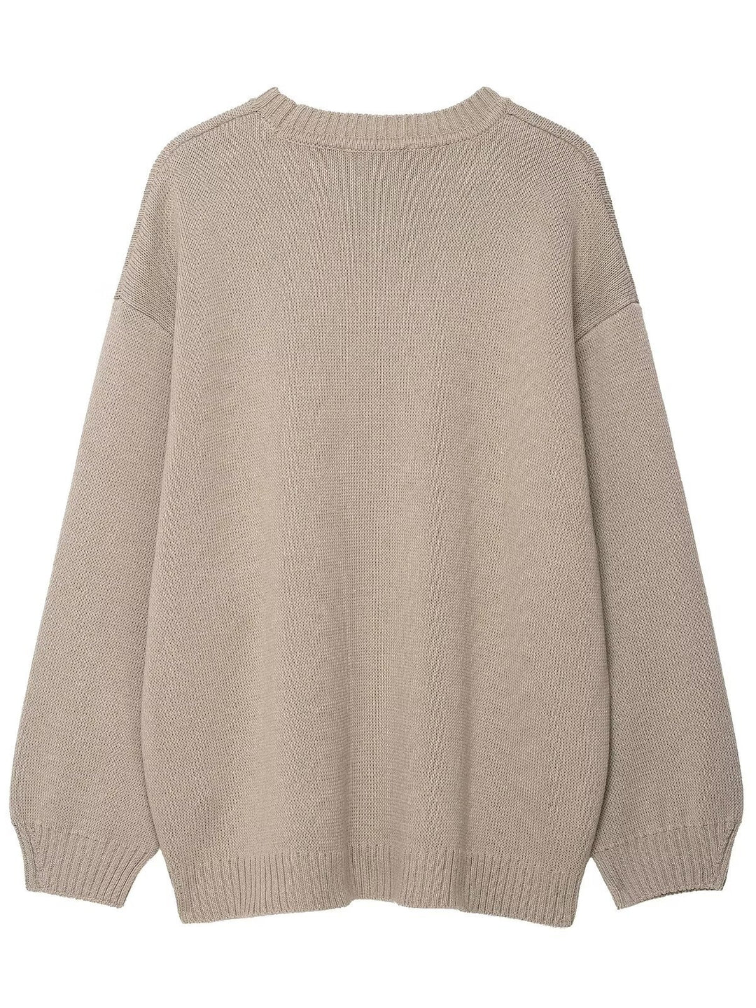 Casual knitted sweater for women with dropped shoulders and wide hem Lune London